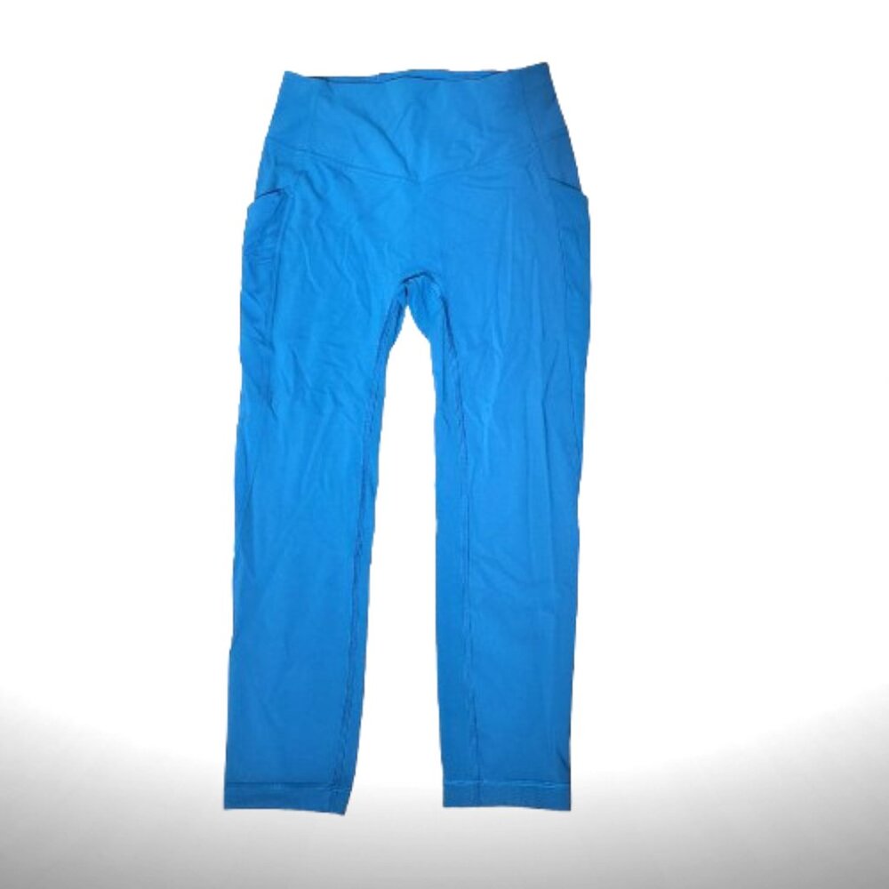 Lululemon Blue High-Rise Leggings w/ Side Pockets (Size 8) - Picture 2 of 11